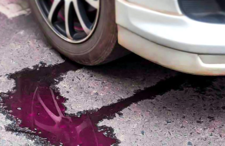 Pink Fluid Leaking from a Car