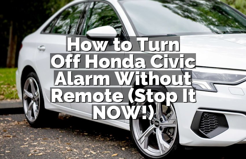 How to Turn Off Honda Civic Alarm Without Remote (Stop It NOW!)