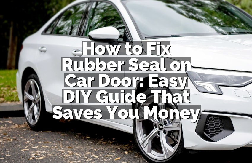 How to Fix Rubber Seal on Car Door: Easy DIY Guide That Saves You Money