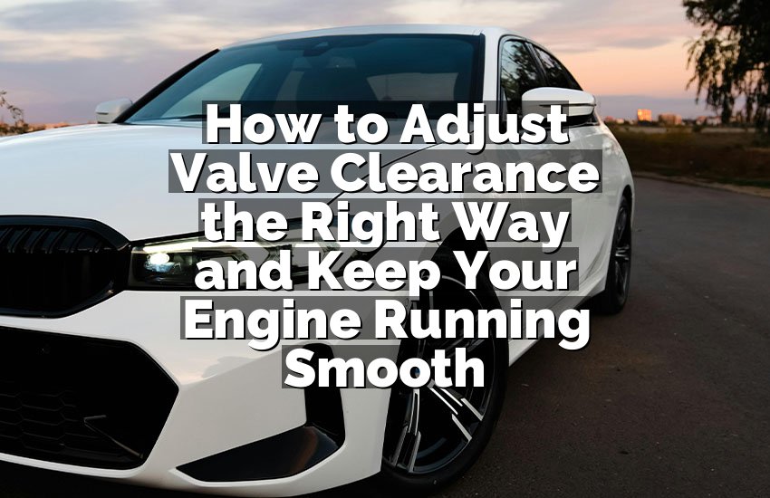 How to Adjust Valve Clearance the Right Way and Keep Your Engine Running Smooth