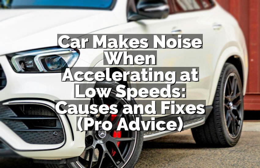 Car Makes Noise When Accelerating at Low Speeds: Causes and Fixes (Pro Advice)